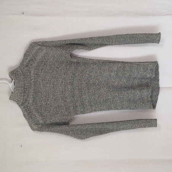 Alibi Stone Grey Ribbed Chenille Turtleneck Sweater Size Small - Picture 1 of 4